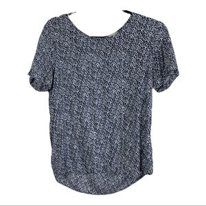 Banana Republic Women's Blouse Black & White Short Sleeve size Small